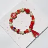 Pulsera de Cerámica Jingdezhen Nueva Pulsera de Cerámica Estilo Chino Joyería Hecha a Mano Cuerda Estilo Tíbet Puesto de Pulseras Jingdezhen