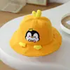 Gorro de Pingüino para Bebé para Otoño e Invierno, Lindo Sombrero de Pescador de Pana para Exteriores para Niñas, Sombrero de Cubo Versátil, Sombrero Infantil con Visera