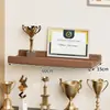Estante de exhibición de pared de honor, estante recto de montaje en pared, estante de empresa para exhibir trofeos, certificados, medallas, estante de almacenamiento de montaje en pared