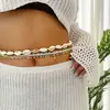 Cadena de Cintura Elegante Europea y Americana Estilo Bohemio para Mujer Estrella de Mar Concha Estrella de Mar Cadena de Cintura Traje Joyería Sencilla Versátil de Perlas de Arroz