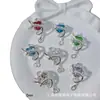 Colgante Doble Corazón Colorido con Microincrustaciones de Circonita, Charm de Corazón Entrelazado, Accesorios de Joyería para Pulsera de Cuentas DIY