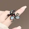 Pinza para el pelo elegante de ojo de gato con lazo para mujer, pinza de strass de alta gama, tamaño pequeño, pinza lateral para el pelo, pinza superior, tocado para mujer