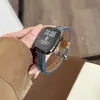 Correa de Cuero de Mezclilla Adecuada para Apple Watch iWatch Décima Segunda Generación 11/10Ultrase