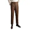 Otoño e Invierno 2024 Nuevos Pantalones Largos Rectos de Cintura Alta Estilo Italiano Nápoles Pantalones Casuales Británicos para Hombre Versátiles