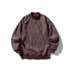 Moletom Yidao Vintage 2025 Outono Novo Retro Americano Desgastado Tie-Dye Color-Block Solto Manga Longa Gola Meia-Alta para Homens