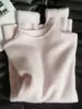 Suéter de Lã Grossa com Gola Alta Meia-Calça para Mulheres, Primavera 2026 Simples Cor Sólida Quente Malha Top Camada de Base