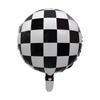 Globo de Mylar Redondo de 18 Pulgadas con Rayas de Cuadrícula Blancas y Negras Transfronterizo Decoración de Globo para Fiesta de Cumpleaños de Adulto