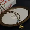 Colar de Pérolas Maillard Elefante Dourado Pedra Olho de Tigre para Mulheres Retro Novo Chinoiserie Exquisito de Alta Qualidade Corrente para Clavícula