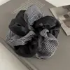 Goma para el pelo de malla con rayas y lunares estilo coreano ins, versátil para el uso diario, adecuada para coletas bajas