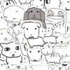 162 adesivos de arte linear abstrata de cachorro velho com expressões engraçadas de esgotamento, material decorativo divertido para cadernos