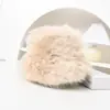 Gorro de lana para otoño e invierno para mujer, de punto, con punta cerrada, pequeño, cálido, de felpa blanca, con circunferencia de cabeza grande