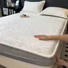 Falda de Cama Gruesa de Felpa de Leche Tallada para Invierno, Pieza Única, Manta de Coral Fleece con Forro de Terciopelo, Protector de Colchón de Felpa, Juego de Tres Piezas