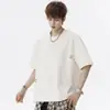 Camiseta de verano de manga corta para hombre Enbu, talla grande, cuello redondo, sin cierre, casual, top versátil para hombre, camiseta de marca moderna de manga corta para hombre