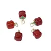 Acessórios Pingente de Ágata Vermelha Natural Pêssego Caqui Joias de Frutas Pequenas Contas Soltas Material DIY Acessórios para Pulseira Atacado