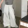 Pantalones Casuales de Verano para Niñas 2026 Nueva Moda Estilo Coreano Pantalones de Pierna Ancha con Cordón Lateral y Lazo para Niños Mayores