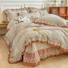 2026 Novo Estilo Cobertor de Cama de Fio Bouclé Conjunto de Quatro Peças