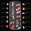 Grade 12 Tendência Transfronteiriça Decorações de Strass para Nail Art Natal Desenho Animado 3D Papai Noel Rena Decorações de Strass para Unhas
