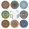 Amazon Posavasos Cerámicos Absorbentes con Patrón Étnico Mandala, Juego de 6 Posavasos Redondos Aislantes como Souvenirs