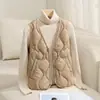Chaleco de Plumas para Mujer Invierno 2024 Nuevo 90 Plumón de Pato Blanco Suelto Ligero Cuello en V Delgado Ropa Exterior Moda Chaleco Interior