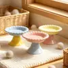 SD Shell Macaron Tazón para Mascotas Plato de Cerámica Tazón para Gatos Protección contra Barba Negra Plato Plano para Comida Bebedero Plato para Mascotas