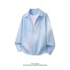 Camisa longa de manga comprida estilo falso duas peças estilo old money para homens e mulheres, marca da moda de outono, camiseta casual solta cleanfit para estudantes