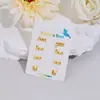 Nuevos Pendientes de Combinación de Letras Inglesas 'Love You' de Comercio Exterior, 4 Pares por Tarjeta, Tachuelas para Hélice Auricular del Día de San Valentín en Stock