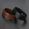 Pulsera de cuero tejida a mano para hombre, de amplia exportación y comercio exterior, de moda, popular entre Europa y Estados Unidos, suministro transfronterizo al por mayor.