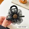 Estilo Coreano Nuevo Estilo Adorno para la Cabeza para Mujer Fresco Dulce Bolas Accesorios para el Cabello Cuerda para la Cabeza Alta Elasticidad Organza Diamante de Imitación Flor Anillo para el Cabello