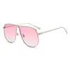 Gafas de sol retro de montura grande para adelgazar para mujer, Gafas de sol de metal de alta gama, Gafas elegantes y versátiles estilo Harajuku nuevo