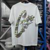 Marca de Nicho Trendy de la Calle Mayor Americana Verano Unisex Estampada Cuello Redondo Manga Corta