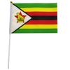 Bandera de Zimbabue, bandera para ondear a mano, impresión a doble cara, tela de poliéster, mástil de plástico
