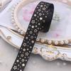 Cinta de Grosor Ancho 1.9cm Estampado Bronceado Rayas Estrellas Negro Dorado Serie Diablo Cinta DIY