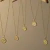 Estilo de Lujo Minimalista Collar Colgante Redondo con Ala 3D Geométrico Acero Inoxidable Chapado en Oro Real de 18K Joyería Transfronteriza