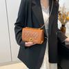 2025 Novo Design Popular Fecho Losango Ombro Transversal Bolsa Corrente Texue Commuter Pequena Bolsa Quadrada
