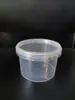 Cubo de plástico redondo cuadrado portátil 2L transparente grado alimenticio PP cubo de yogur 1L cubo de arroz engrosado especificaciones de juguete ordenadas