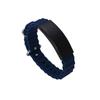 Pulseira de silicone marinha simples de silicone em aço inoxidável com logotipo personalizável para homens e mulheres, pulseira esportiva de aço de titânio para casal