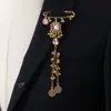 Broche de Flor de Cristal con Borla y Cascabel, Superventas Transfronterizo, Broche Multifuncional de Estilo Étnico Exótico para Vacaciones, Pin para Pierna de Pantalón