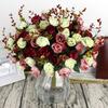 Flor Artificial 21 Rosas de Diamante Ramo Pequeño de Rosas Venta Directa de Fábrica Flor Falsa al por Mayor Decoración del Hogar Guangzhou Estambres de Rosa