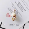 Accesorios para Joyería DIY al por Mayor Nuevo Retro Exagerado Concha Dorada K Blanco Concha Pequeño Colgante Pendientes Accesorios