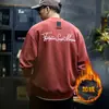 Sudadera Retro Americana Pesada de 360g para Hombre Primavera Holgada de Moda Marca Bordada Cuello Redondo Top Chaqueta Casual para Hombre de Moda