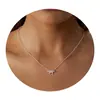 Collar de Diamantes con Colgante Elegante en Forma de Hoja Transfronterizo para Uso Diario Cadena para Clavícula Joyería Nueva para Mujer Venta al por Mayor