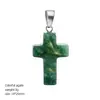 Pendente de Cruz de Cristal Natural da Amazonia Acessórios de Moda Europeus e Americanos Pedra Bruta Polida Pedra Semi-Preciosa Colar de Cruz