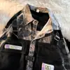 Ropa de Trabajo Funcional Cortavientos Falso Dos Piezas Chaqueta Hombre Primavera y Otoño ins Tendencia Corppy Atractivo Estilo Japonés Marca de Tendencia High Street Chaqueta de Mezclilla Hombre X