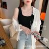 Top sin mangas de color liso con cuello en U para mujer con copas, Capa base para yoga, Camisola para usar en capas o sola, Ropa interior, Top de tubo que se puede usar por fuera
