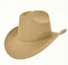 Sombrero Panama de Fieltro de Color Sólido de Invierno Transfronterizo, Sombrero Retro Británico, Sombrero Casual Unisex para Caballero