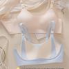Nuevo Sujetador de Lactancia de Apertura Superior Simplificado Sin Marcas para Mujer con Aros Libres, Recogido Ajustable