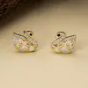 Pendientes Colgantes de Cisne Pequeño Completamente Incrustados Super Brillantes Collar Conjunto de Cadena para Clavícula de Moda Tendencia Personalidad Gama Alta