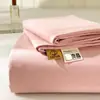Sábanas Gruesas Cepilladas de Algodón Puro 100% Algodón Puro Color Doble Dormitorio Estudiante Funda de Almohada Juego de Tres Piezas Fábrica de Origen