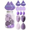 Set de 14 Piezas de Esponjas de Maquillaje y Borlas para Polvo Drifting Bottle, Borlas Triangulares Afelpadas que No Absorben Polvo, Mini Borlas de Dedo al por Mayor
