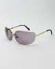 2024 nuevas gafas de sol sin montura con borde marrón vintage para mujer, personalidad, protector solar, montura grande, gafas de sol Y2K, anti-ultravioleta-